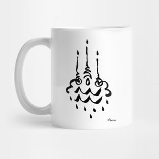 Unique Aquarius Zodiac Unalome Birthday Minimalistic Zen Goth Mug